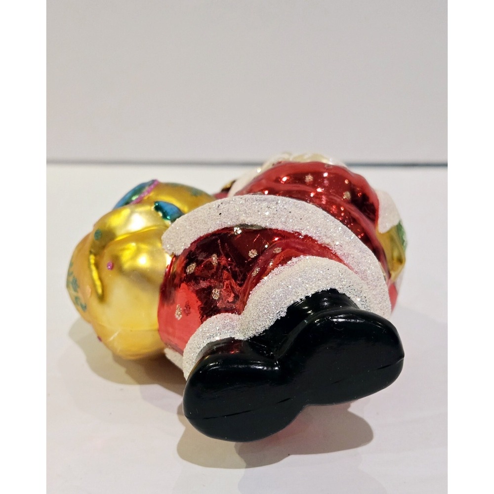 Christmas Ornament Santa Gold Bag Unique Treasures UT Glass - Picture 5 of 9